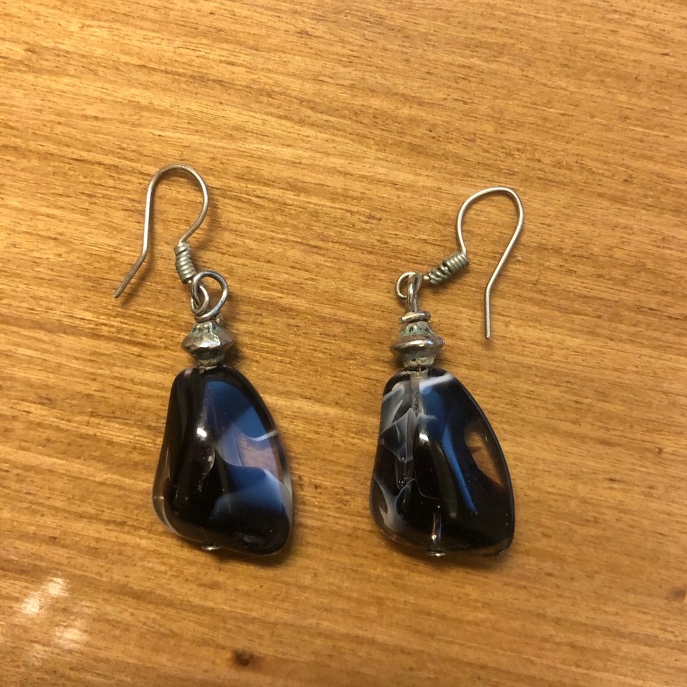 Brand New Dalmatian Stone (Black & White) Earrings